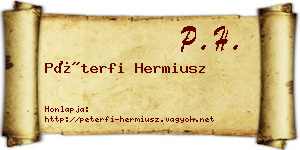 Péterfi Hermiusz névjegykártya